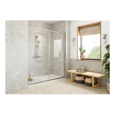 Fibo Marble - White Marble (Plain Marble) Enclosure & Shower
