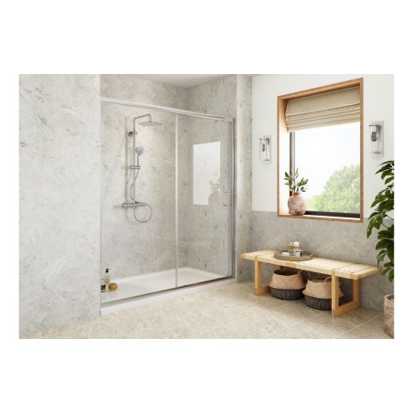 Fibo Marble - White Marble (Plain Marble) Enclosure & Shower