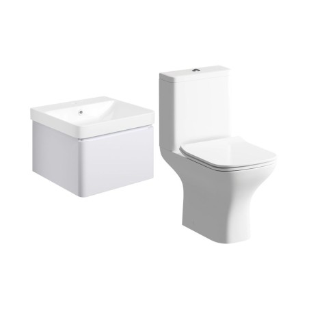 Cosmo 500mm Basin Unit & Rimless Close Coupled WC Pack - Mat