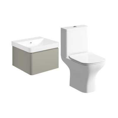 Cosmo 500mm Basin Unit & Rimless Close Coupled WC Pack - Mat
