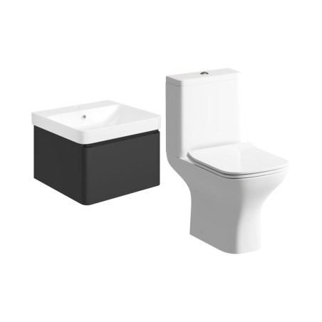 Cosmo 500mm Basin Unit & Rimless Close Coupled WC Pack - Mat