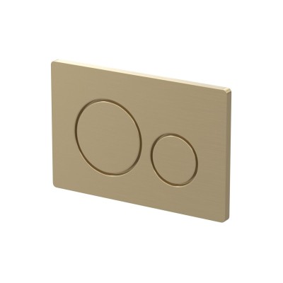 Round Push Button Flushplate - Brushed Brass | Wall Hung Fra