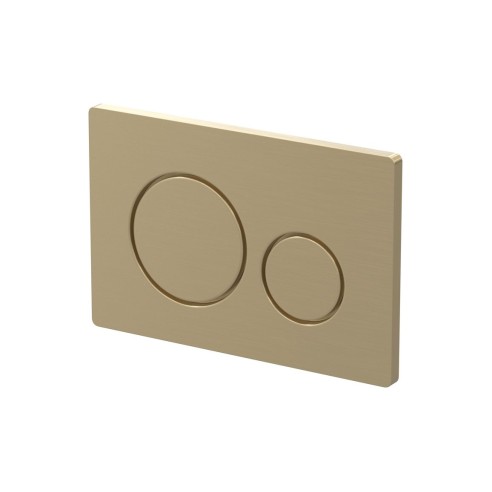 Round Push Button Flushplate - Brushed Brass | Wall Hung Fra