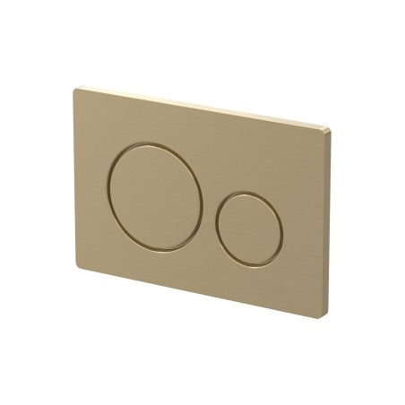 Round Push Button Flushplate - Brushed Brass | Wall Hung Fra