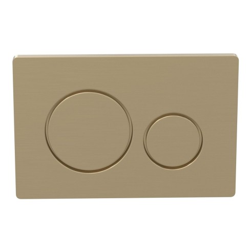 Round Push Button Flushplate - Brushed Brass | Wall Hung Fra