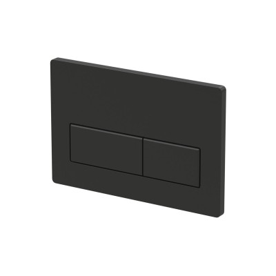 Rectangle Push Button Flushplate - Black | Wall Hung Frame S