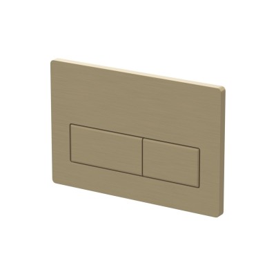 Rectangle Push Button Flushplate - Brushed Brass | Wall Hung