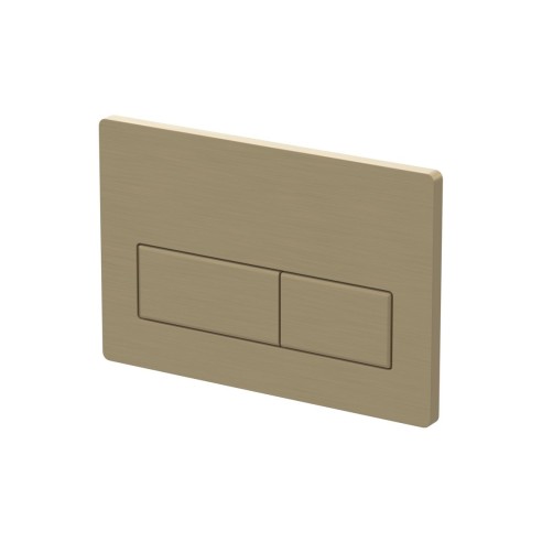 Rectangle Push Button Flushplate - Brushed Brass | Wall Hung