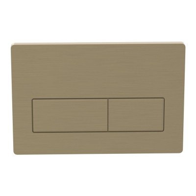 Rectangle Push Button Flushplate - Brushed Brass | Wall Hung 2