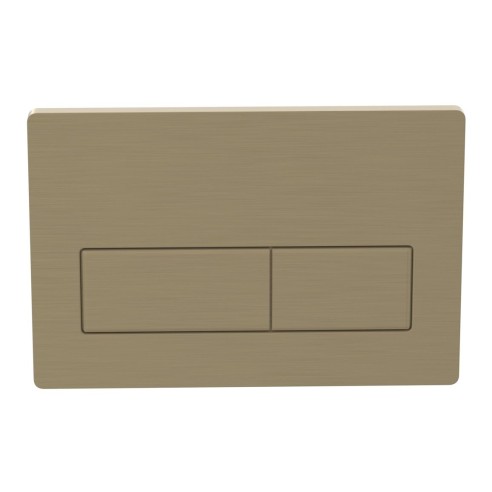 Rectangle Push Button Flushplate - Brushed Brass | Wall Hung