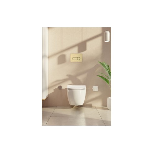 VitrA Loop Round Flush Plate - Brushed Gold | Wall Hung Fram