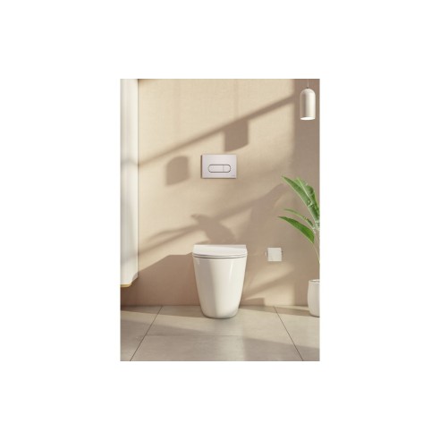 VitrA Loop Round Flush Plate - Gloss White | Wall Hung Frame