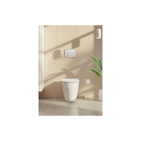 VitrA Loop Round Flush Plate - Gloss White | Wall Hung Frame