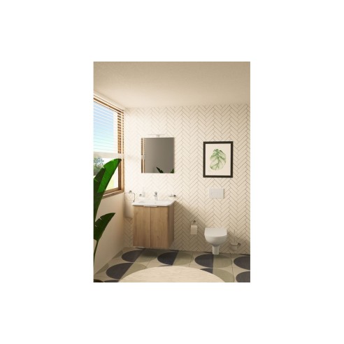 VitrA Loop Round Flush Plate - Gloss White | Wall Hung Frame