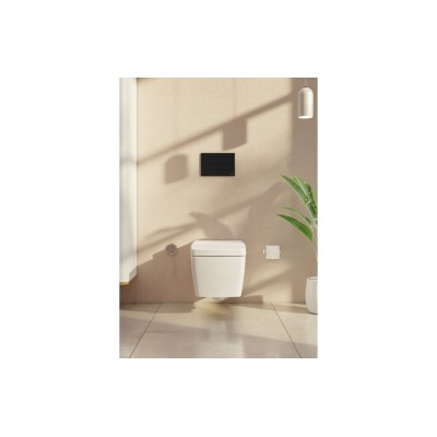 VitrA Loop Square Flush Plate - Gloss Black | Wall Hung Fram 2