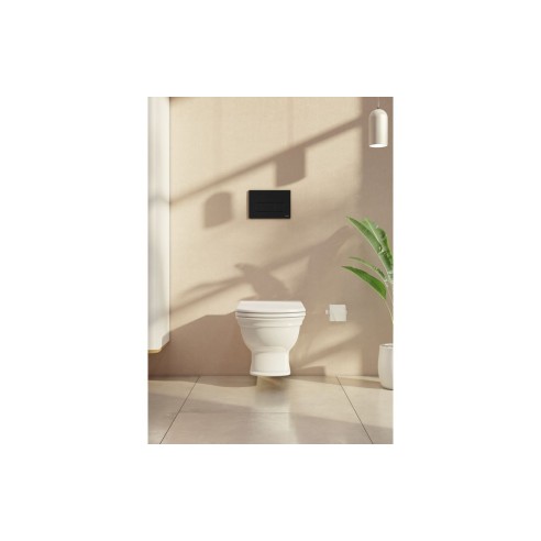VitrA Loop Square Flush Plate - Matt Black | Wall Hung Frame
