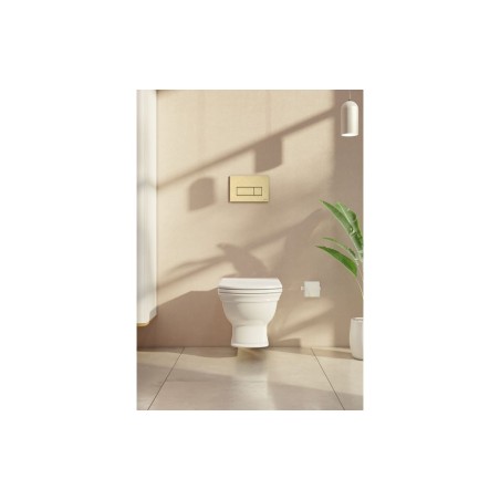 VitrA Loop Square Flush Plate - Gloss Gold | Wall Hung Frame