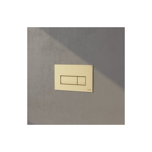 VitrA Loop Square Flush Plate - Gloss Gold | Wall Hung Frame
