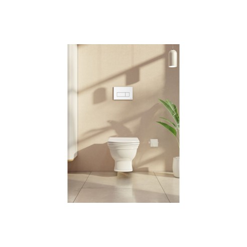 VitrA Loop Square Flush Plate - Gloss White | Wall Hung Fram