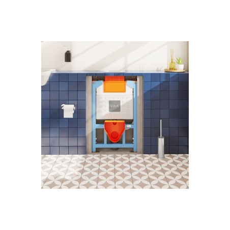VitrA V-Fix Prime Reduced Height (82cm) WH WC Frame & 3/6L C