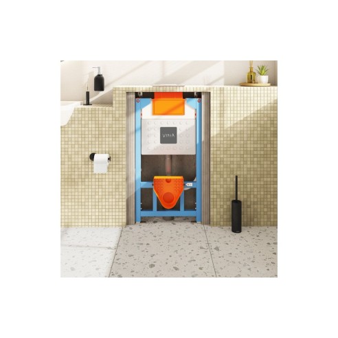 VitrA V-Fix Prime Reduced Height (98cm) WH WC Frame & 3/6L C