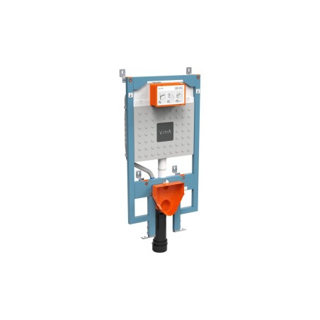 VitrA V-Fix Prime WH WC Frame & 8cm 3/6L Cistern (Floor/Wall