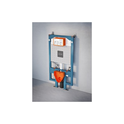 VitrA V-Fix Prime WH WC Frame & 8cm 3/6L Cistern (Floor/Wall