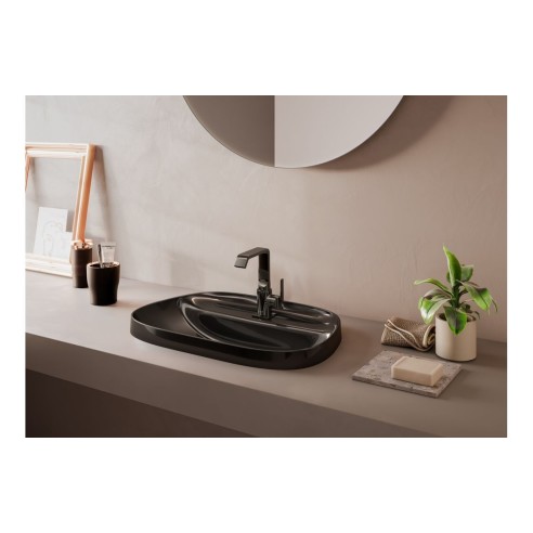 VitrA Suit Basin Mixer (Side Handle) - Gloss Black | Bathroo