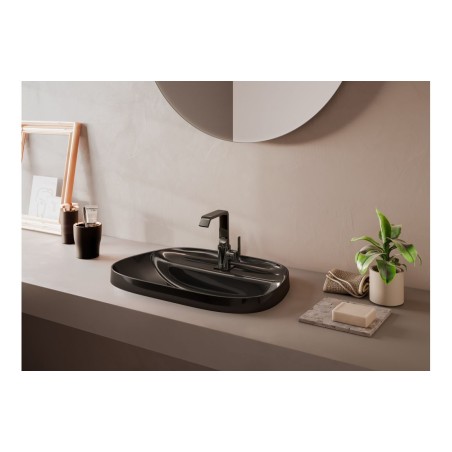VitrA Suit Basin Mixer (Side Handle) - Gloss Black | Bathroo