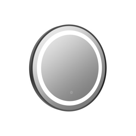 Orinoco 600mm Round Front-Lit LED Mirror - Matt Black | Mirrors | BathroomKing