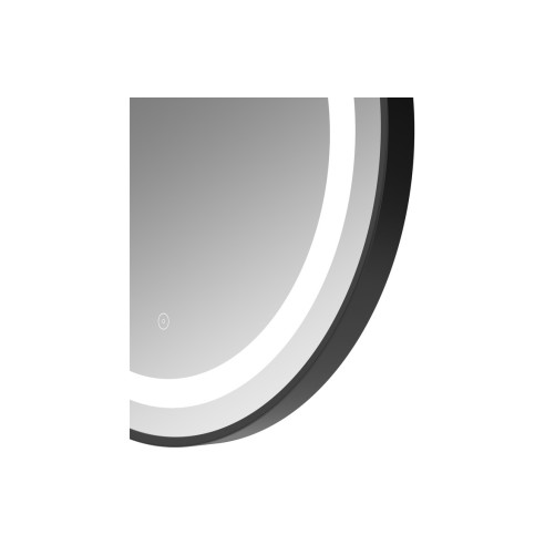 Orinoco 600mm Round Front-Lit LED Mirror - Matt Black | Mirrors | BathroomKing