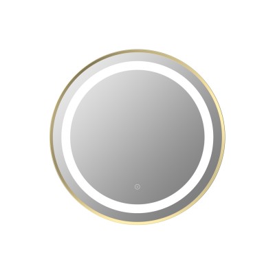 Orinoco 600mm Round Front-Lit LED Mirror - Brushed Brass | Mirrors | BathroomKing