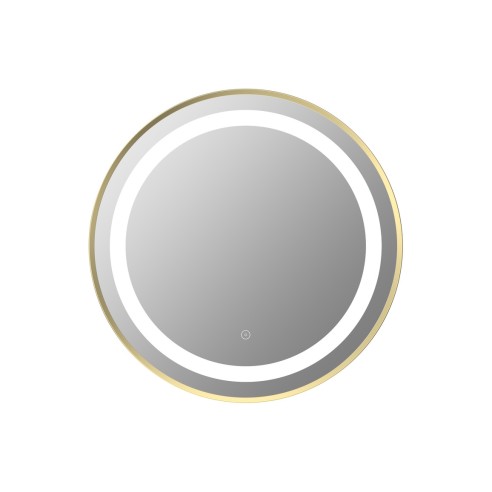 Orinoco 600mm Round Front-Lit LED Mirror - Brushed Brass | Mirrors | BathroomKing