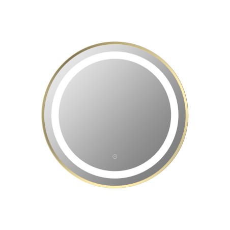 Orinoco 600mm Round Front-Lit LED Mirror - Brushed Brass | Mirrors | BathroomKing