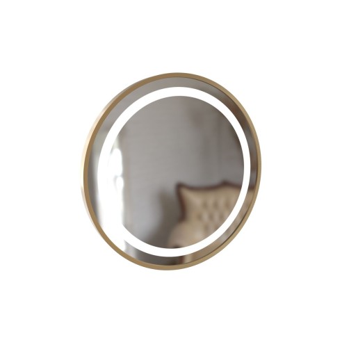 Orinoco 600mm Round Front-Lit LED Mirror - Brushed Brass | Mirrors | BathroomKing