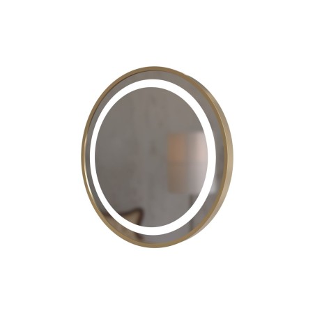 Orinoco 600mm Round Front-Lit LED Mirror - Brushed Brass | Mirrors | BathroomKing