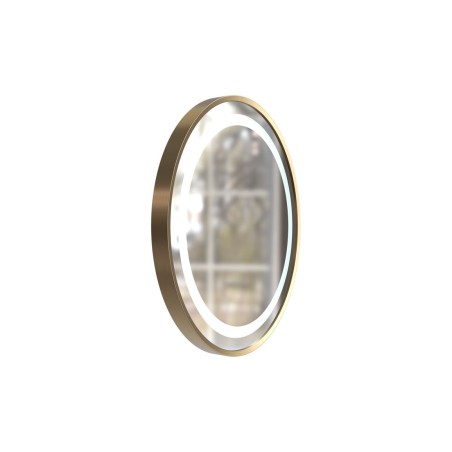 Orinoco 600mm Round Front-Lit LED Mirror - Brushed Brass | Mirrors | BathroomKing