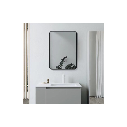 Reka 600x800mm Rectangle Mirror - Matt Black | Mirrors | BathroomKing