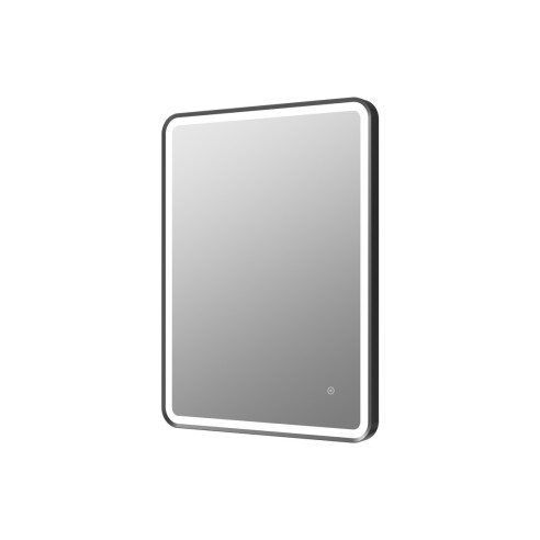Amazon 600mm Rectangle Front-Lit LED Mirror - Matt Black | Mirrors | BathroomKing