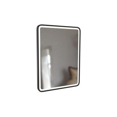 Amazon 600mm Rectangle Front-Lit LED Mirror - Matt Black | Mirrors | BathroomKing 2