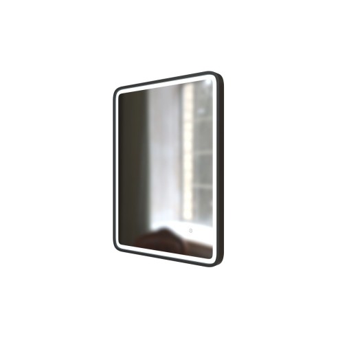 Amazon 600mm Rectangle Front-Lit LED Mirror - Matt Black | Mirrors | BathroomKing