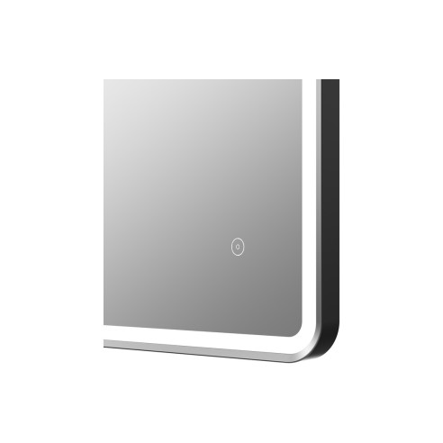 Amazon 600mm Rectangle Front-Lit LED Mirror - Matt Black | Mirrors | BathroomKing