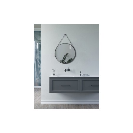 Missouri 600mm Round Mirror - Matt Black | Mirrors | BathroomKing