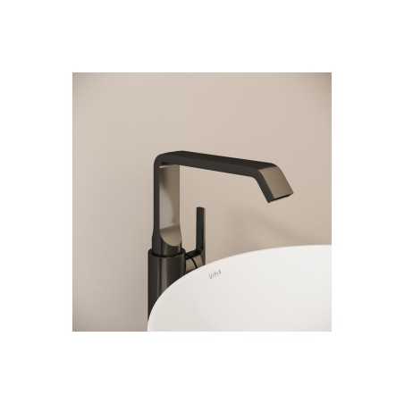 VitrA Suit Tall Basin Mixer (Side Handle) - Gloss Black | Ba
