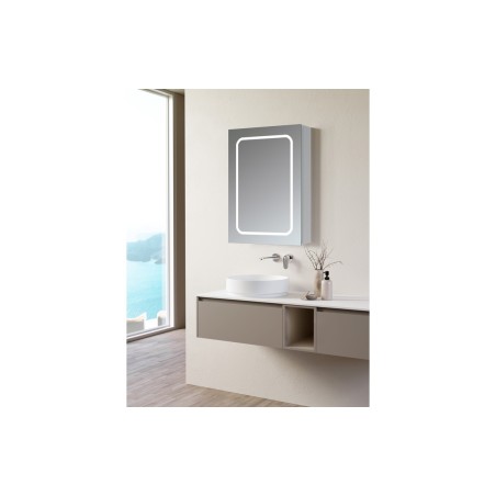 Zambezi 500mm 1 Door Front-Lit LED Mirror Cabinet | Mirrors | BathroomKing