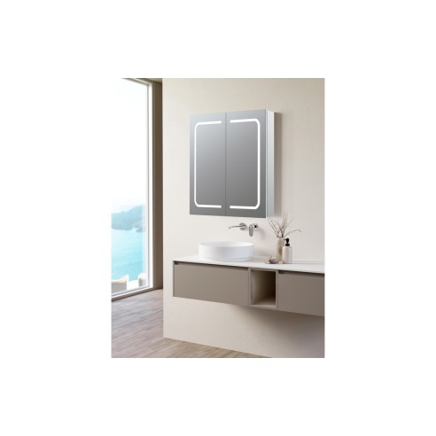 Zambezi 600mm 2 Door Front-Lit LED Mirror Cabinet | Mirrors | BathroomKing