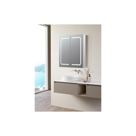 Zambezi 600mm 2 Door Front-Lit LED Mirror Cabinet | Mirrors | BathroomKing