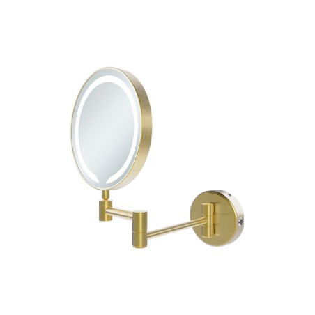 Mekong Round LED Cosmetic Mirror - Brushed Brass | Mirrors | BathroomKing
