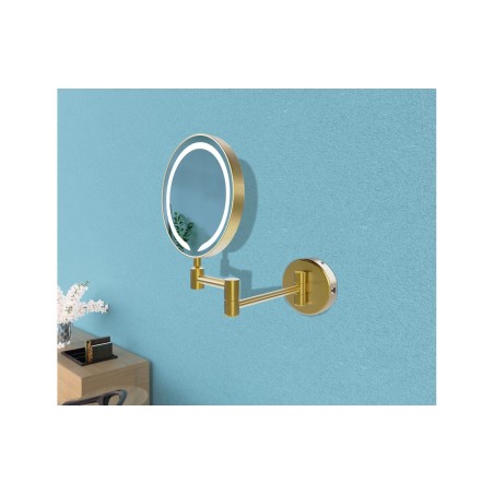 Mekong Round LED Cosmetic Mirror - Brushed Brass | Mirrors | BathroomKing