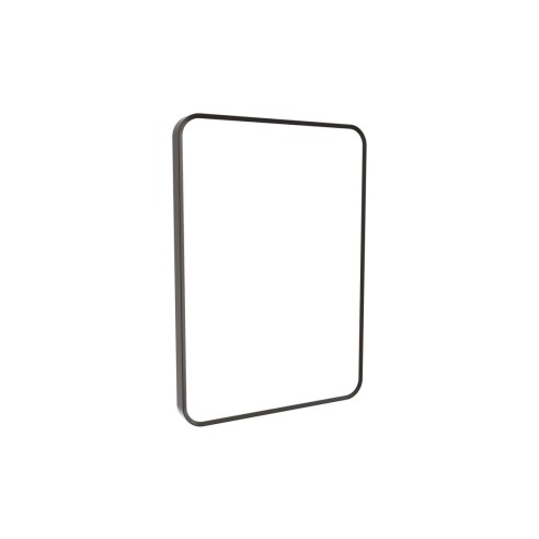 Purus 500x700mm Rounded Front-Lit LED Mirror - Black | Mirrors | BathroomKing
